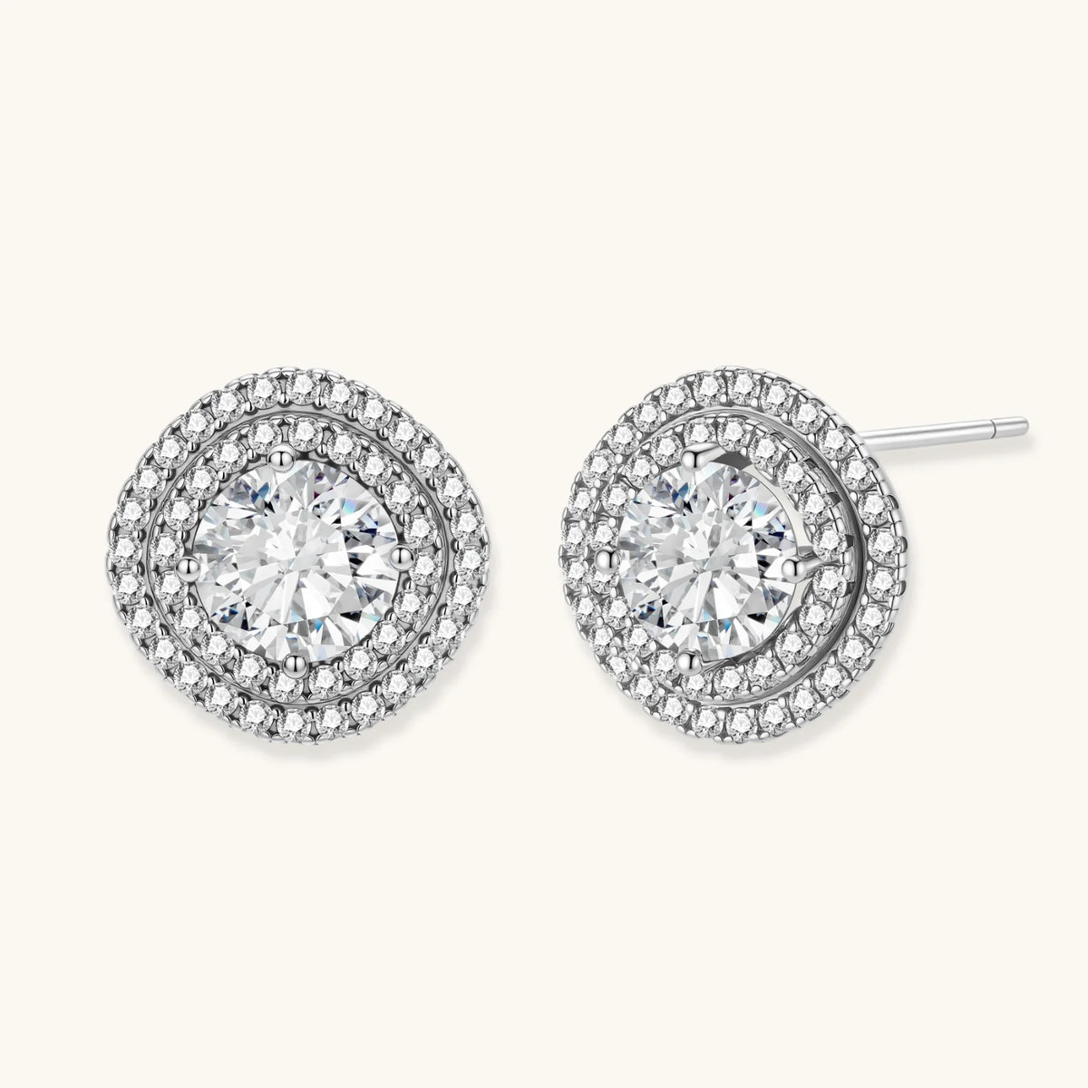 Aster Halo Moissanite Studs