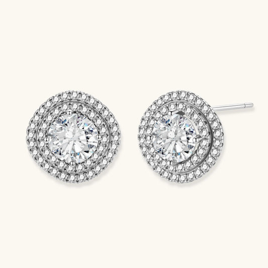 Aster Halo Moissanite Studs