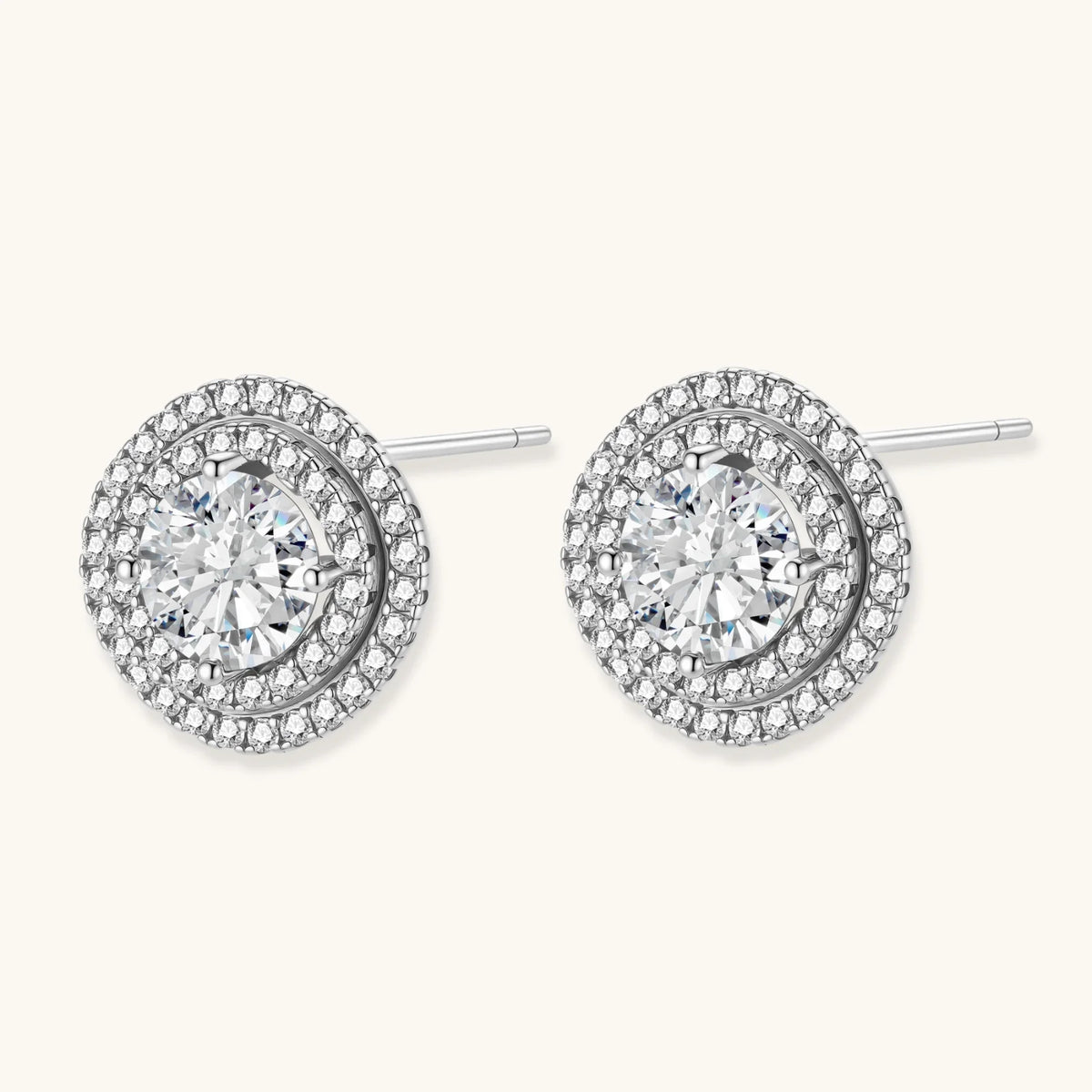 Aster Halo Moissanite Studs