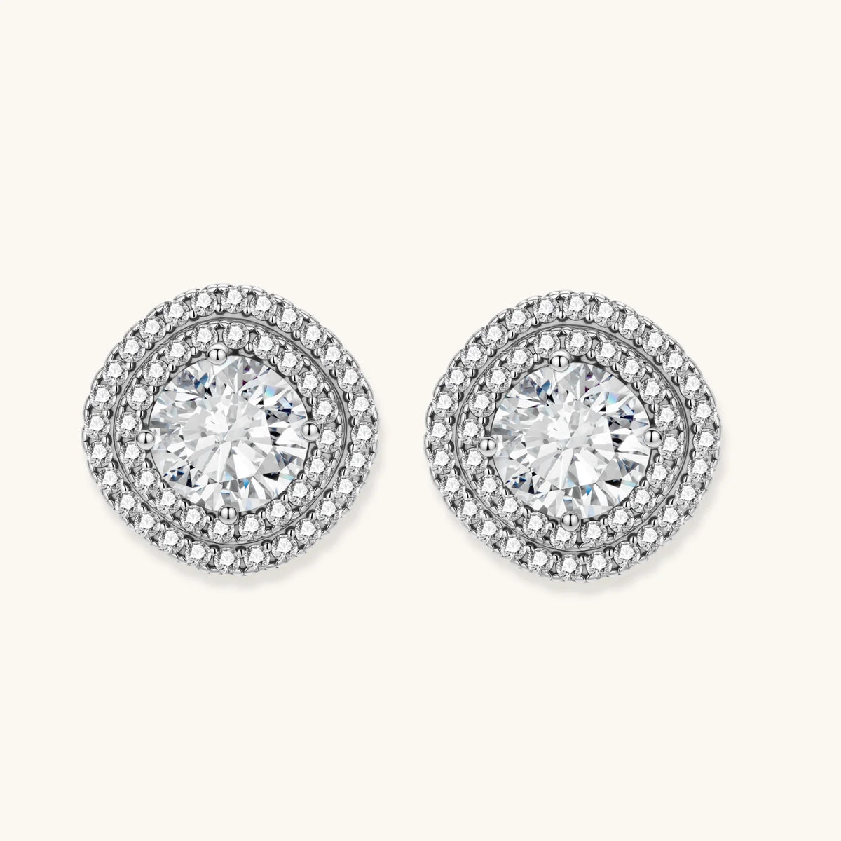Aster Halo Moissanite Studs