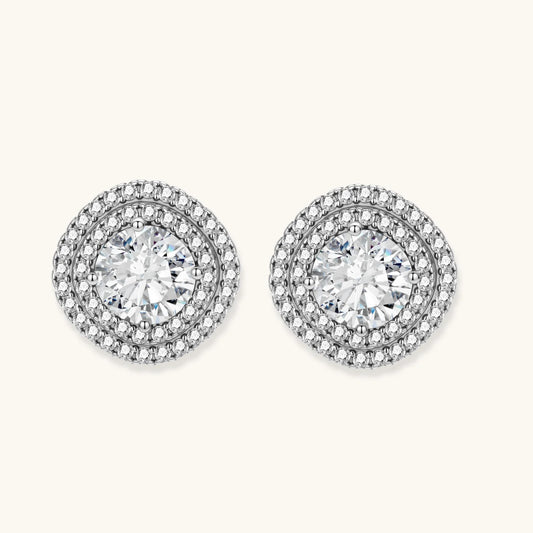 Aster Halo Moissanite Studs - Yoreva