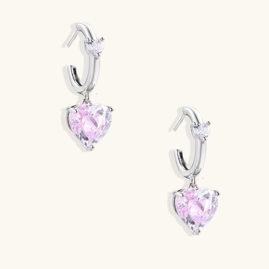 Amor Heart Drop Hoops - Yoreva