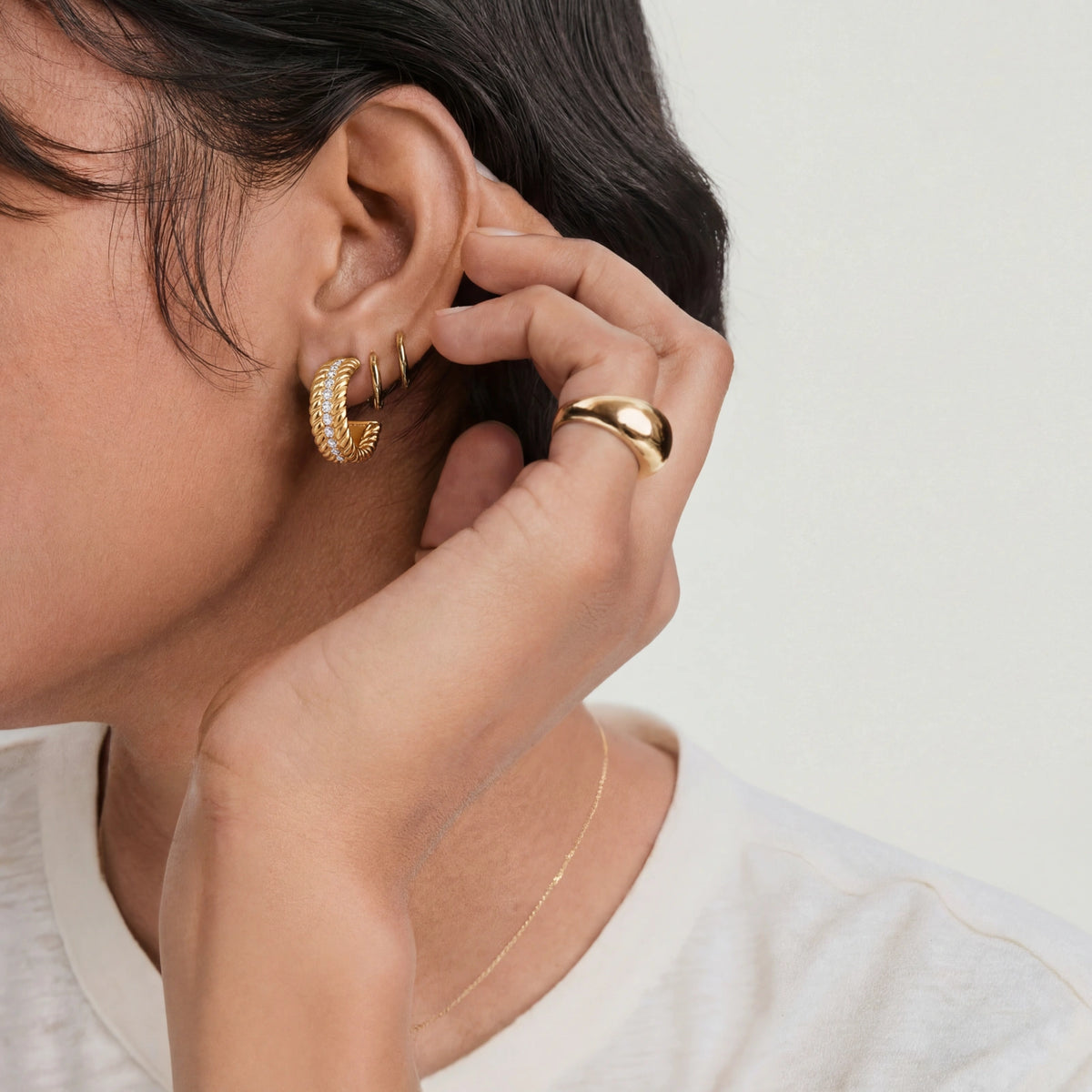 Aurea Twisted Hoops